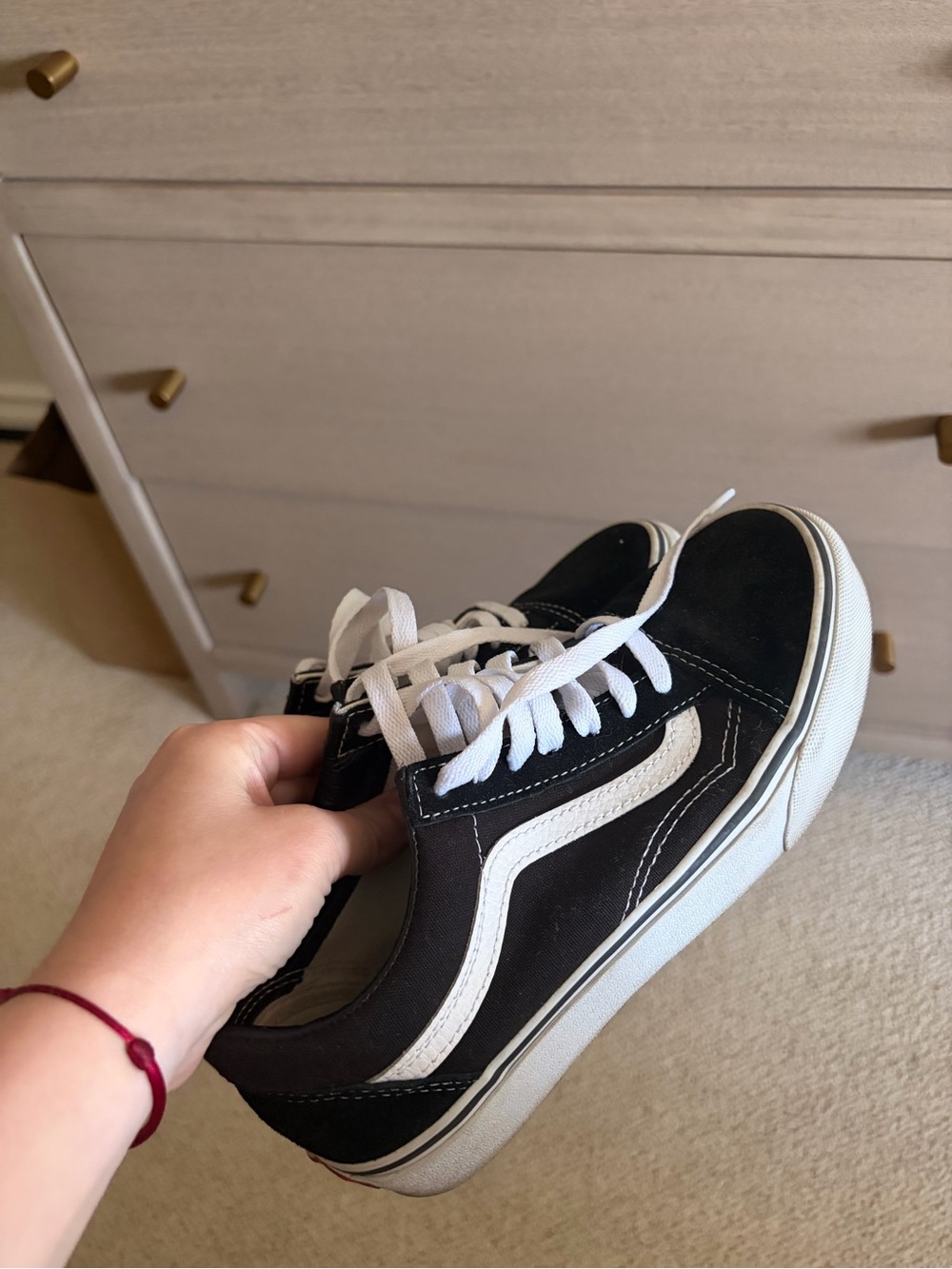 Vans Black and White Old Skool Low-Top Sneakers